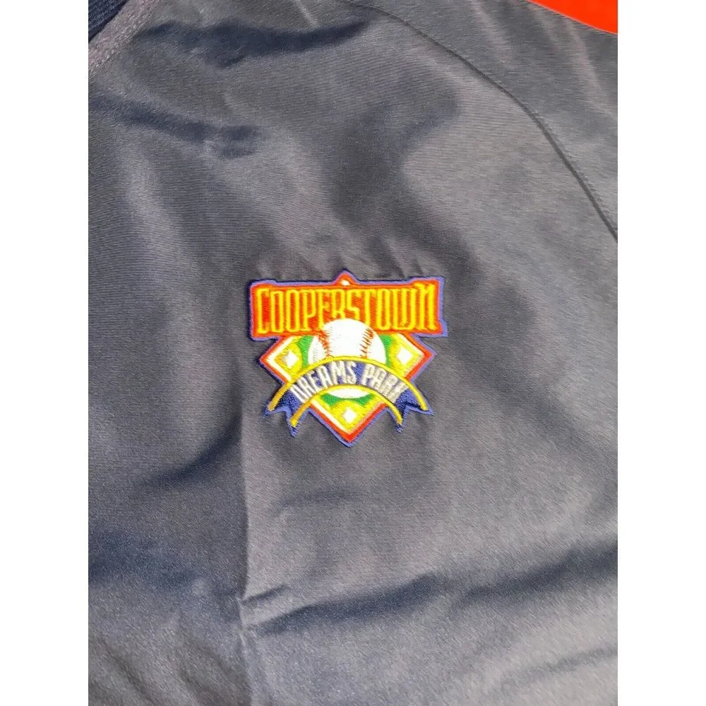 Cooperstown Windbreaker Jacket Mens Medium Navy Mesh Lined Dreams Park Authentic
